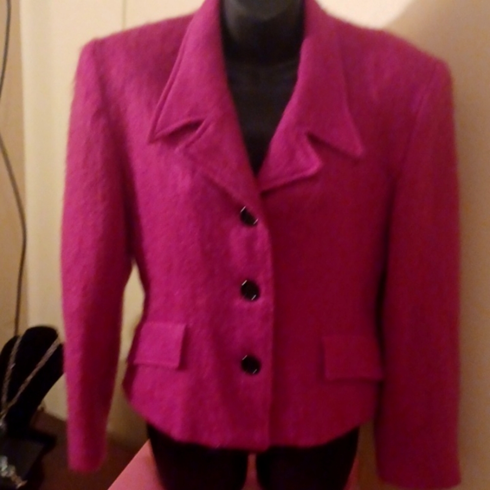 Abs ,Hot Pink ,Mohair,Blazer With Black Acrylic B… - image 8